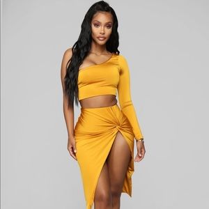 Available In Mustard
2 Piece Skirt Set